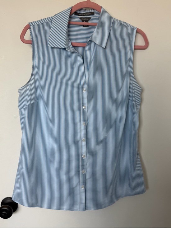 Eddie Bauer Tops - Eddie Bauer Wrinkle Free Shaped Fit Sleeveless Button Down Shirt
